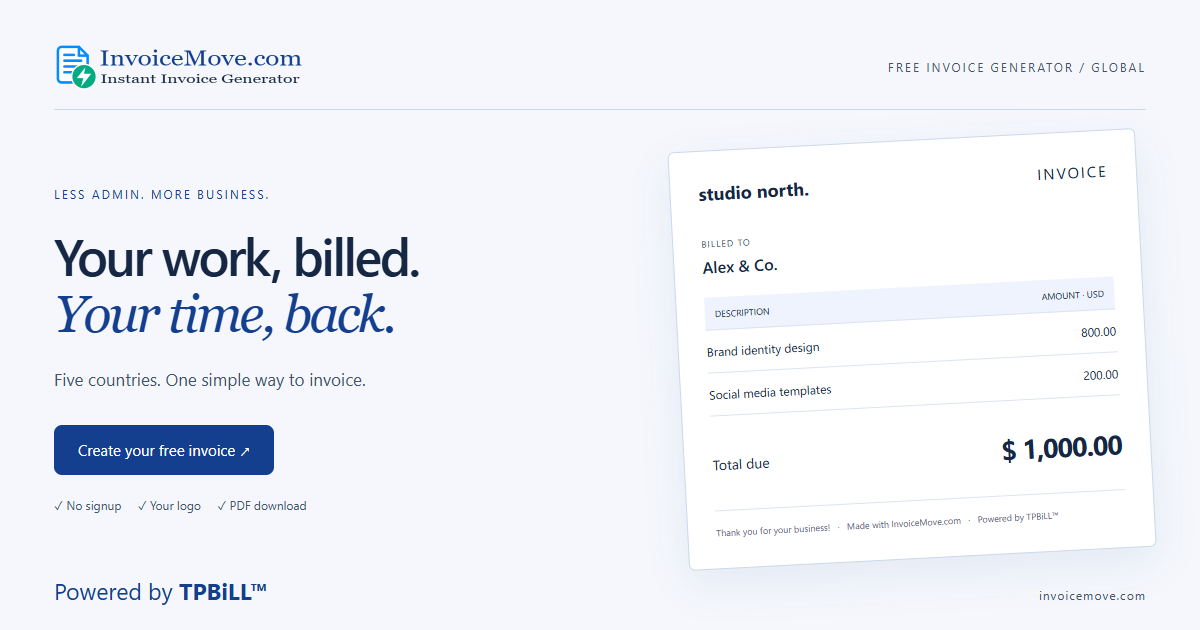 InvoiceMove.com free country-specific invoice generator
